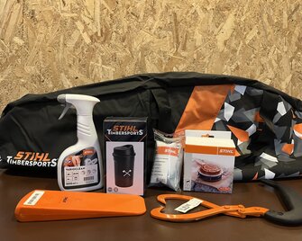 Stihl Timbersport sahan kuljetuslaukku tarvikkeilla sh 285,00 - 65%. Tarjous 99,75